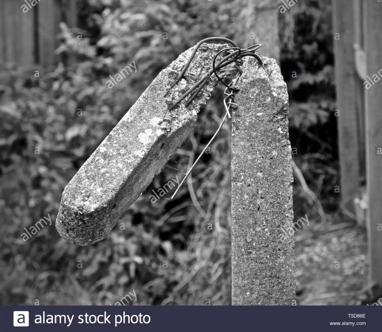 broken-concrete-fence-post-T5D86E.jpg