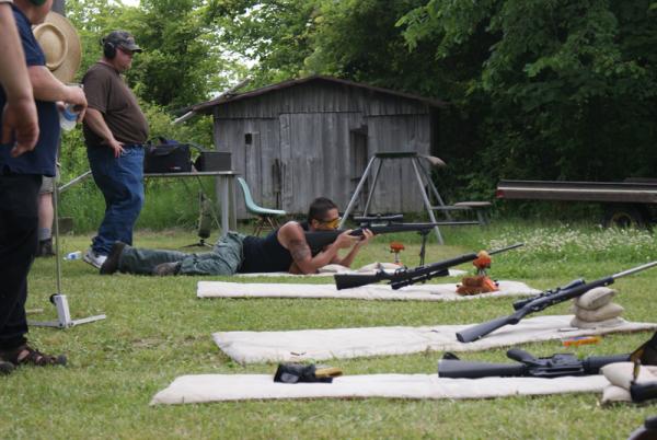 1000 yards range 3 shoots 2 hit 1 miss :) And I was nervous because I was being watched by the big boys and 1 of them was  Sargent Williams I just did