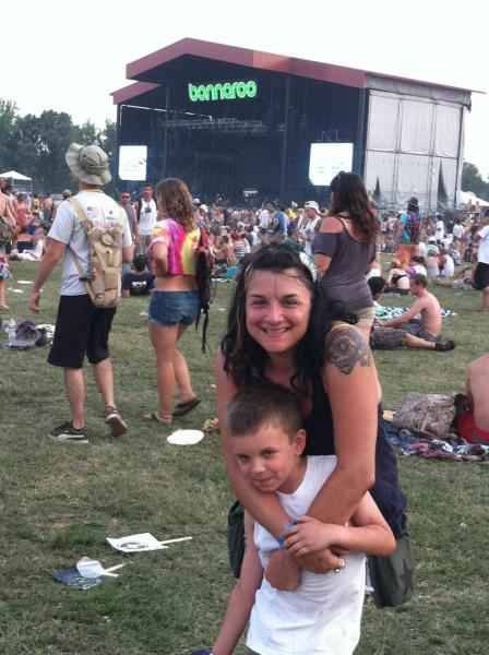 At the What Stage - Bonnaroo Music Festival with my son Clay