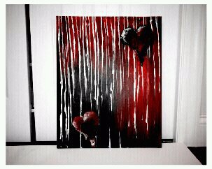 "Two Hearts" February 2011 - used acrylics, knives, and fingers